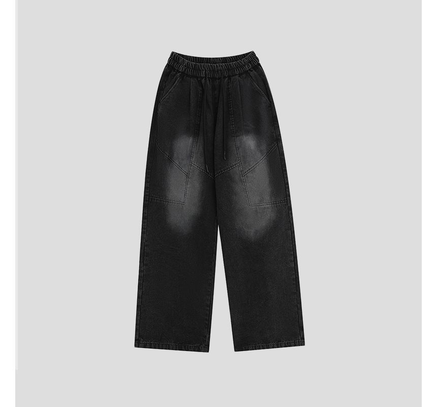 INStudio - Hoge taille losse jeans met kleurverloop