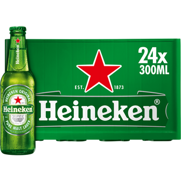 Heineken Premium Pilsener Bier Fles Krat 24 x 300ml