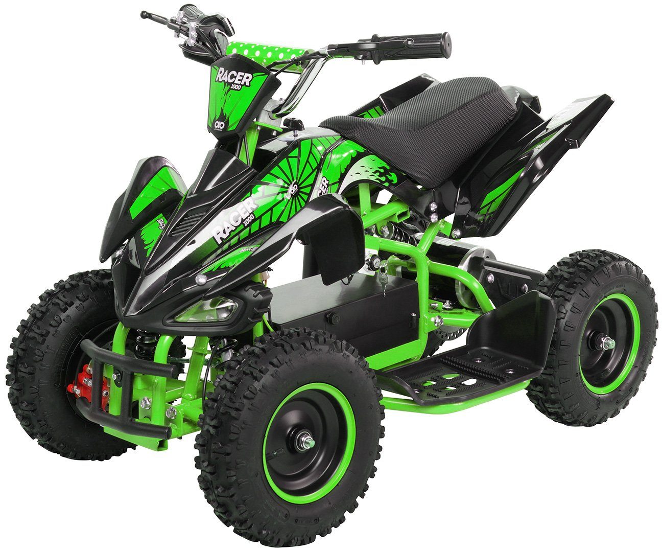 Quadriciclo Elétrico Infantil Actionbikes Motors Mini Quadriciclo Elétrico Infantil Racer 1000 W 36 V, capacidade de carga 50 kg (1 unidade), até 50 kg - freios a disco - interruptor de pé Safety Touch System