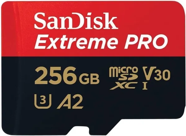 SanDisk Extreme Pro - Flashhukommelseskort (microSDXC til SD adapter inkluderet) - 256 GB - A2 / Video Class V30 / UHS-I U3 / Class10 - microSDXC UHS-I