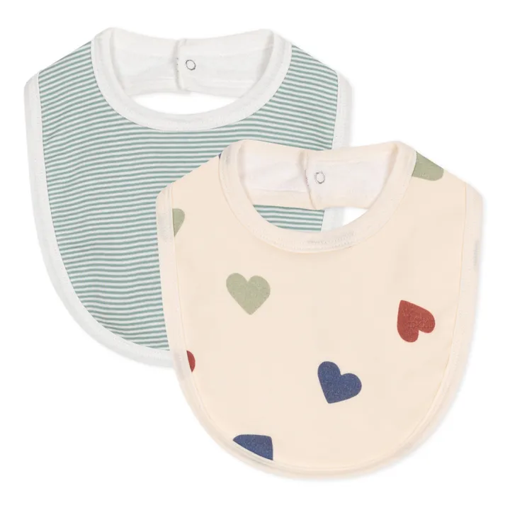 Petit Bateau Lot 2 Bavoirs Milko | Beige