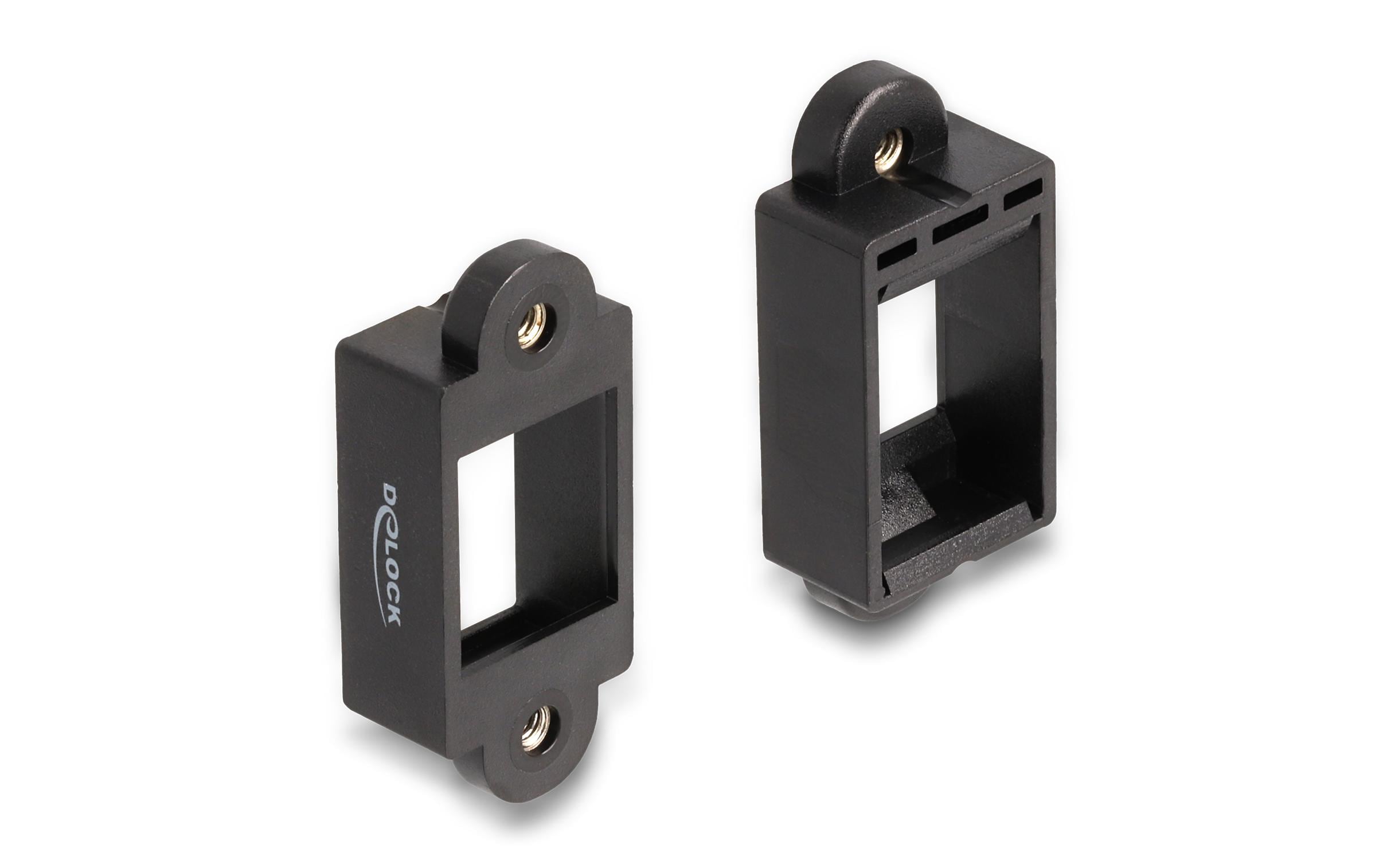 Keystone Halterung für Einbau mit SchraubanschlussDelock Keystone Halterung für Einbau mit Schraubanschluss schwarz