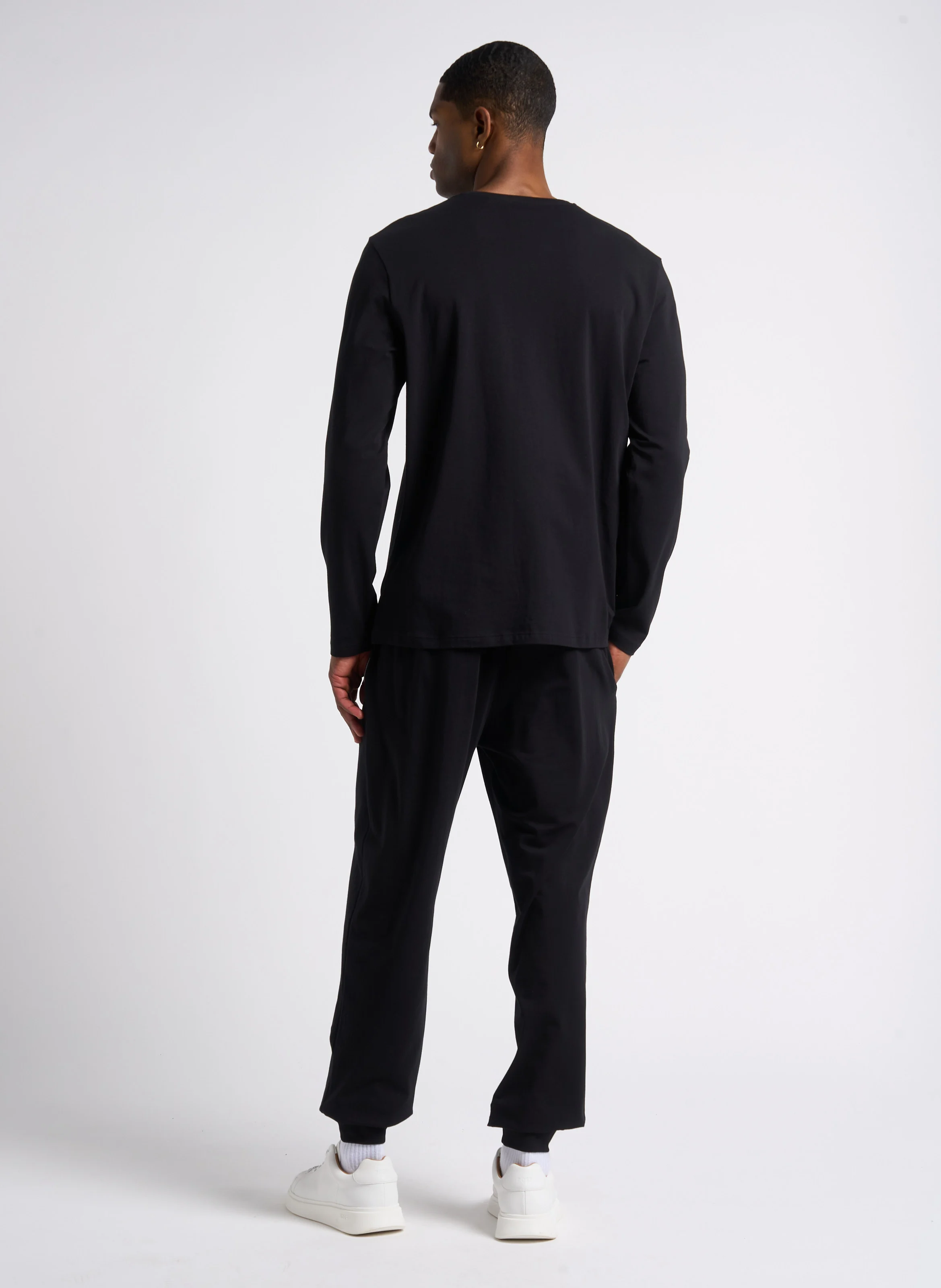 Jogging droit en coton | Noir