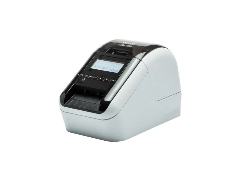 Brother QL-820NWBcVM - Etiketprinter - to-farvet (monokrom) - direkte termisk - Rulle (6,2 cm) - 300 x 600 dpi - op til 110 etiketter/min. - USB 2.0, Bluetooth 5.2, Wi-Fi(n), LAN - skærer - blank sort, hvid
