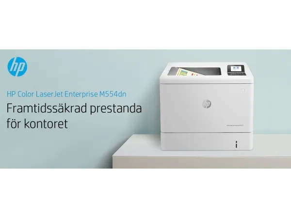 HP LaserJet Enterprise M554dn - Printer - farve - Duplex - laser - A4/Legal - 1200 x 1200 dpi - op til 33 spm (mono) / op til 33 spm (farve) - kapacitet: 650 ark - USB 2.0, Gigabit LAN, USB 2.0 vært