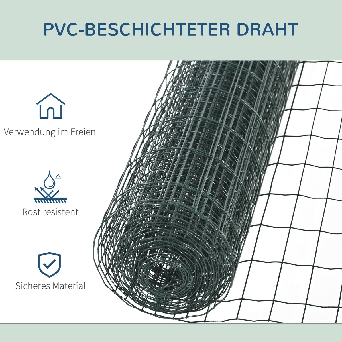 PawHut schakelhek, 1000L x 0,21B x 100H cm, staal, donkergroen