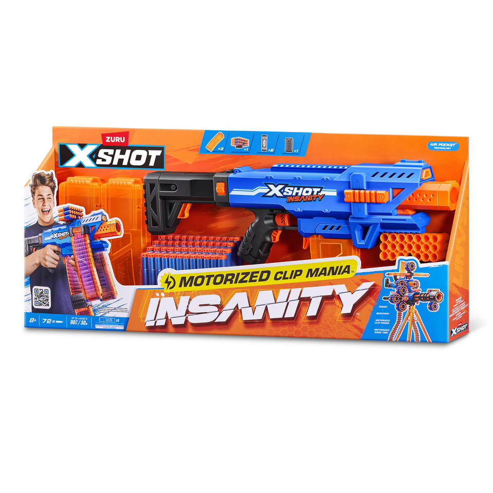 XSHOT Insanity Motorized Clip Mania blaster