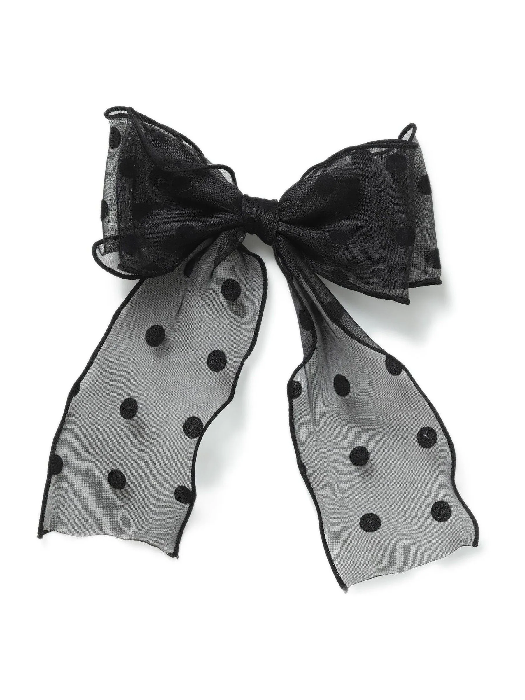 Aela Organza Black Polka Dot Hair Bow