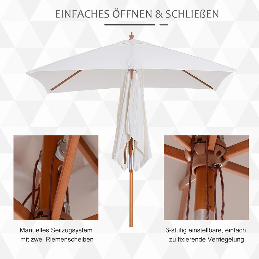 Outsunny Sonnenschirm knickbar creme