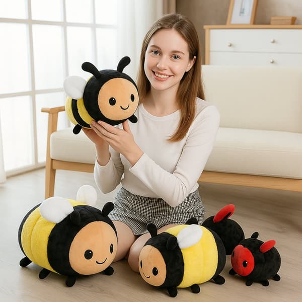 Kawaii Søt og supermyk bie-kosebamse – 20 cm