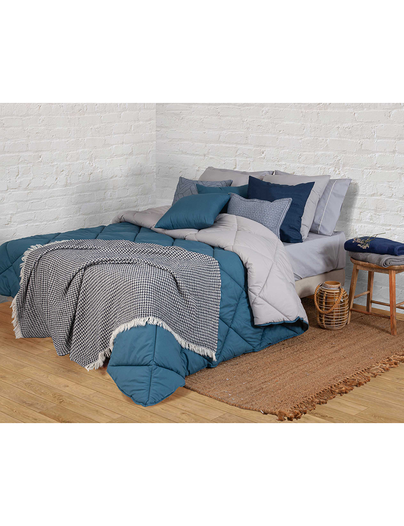 Two-Tone Comforter in Petroleum Blue