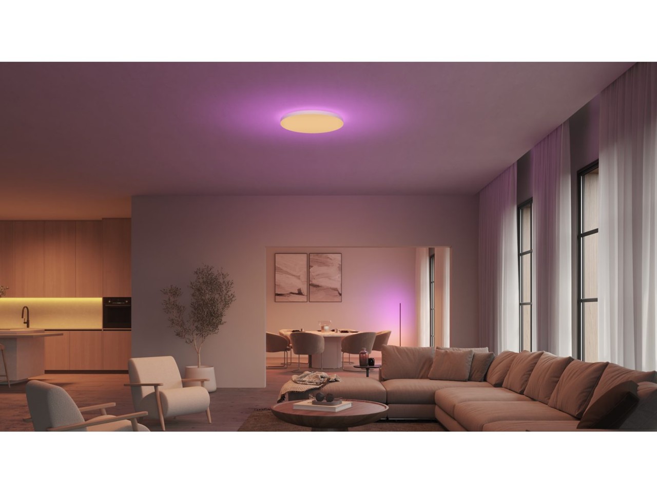 Philips Hue - Datura Slim Loftslampe RD XL - Hvid