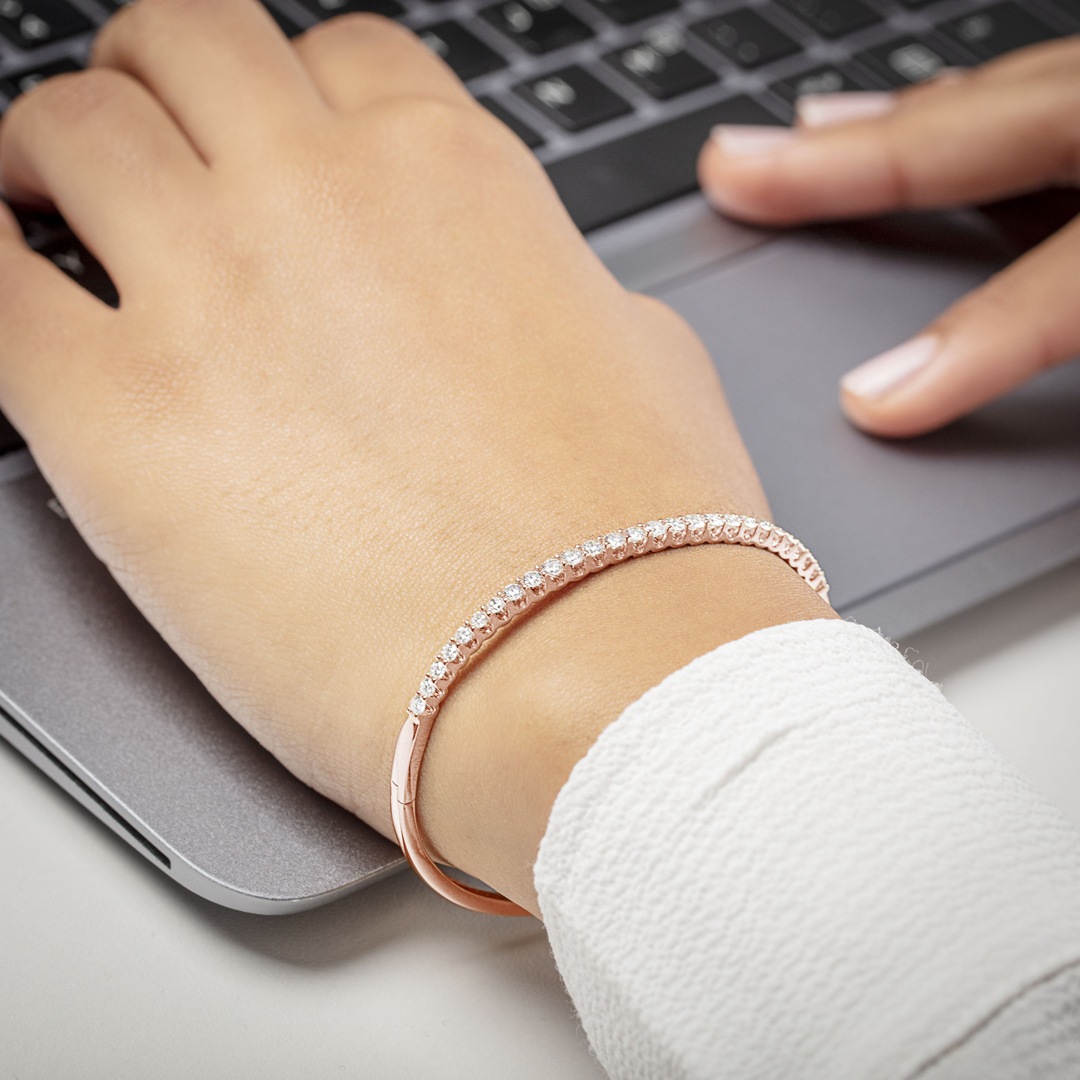 2.00 Karat Diamantarmreif oval 750/18 K Roségold
