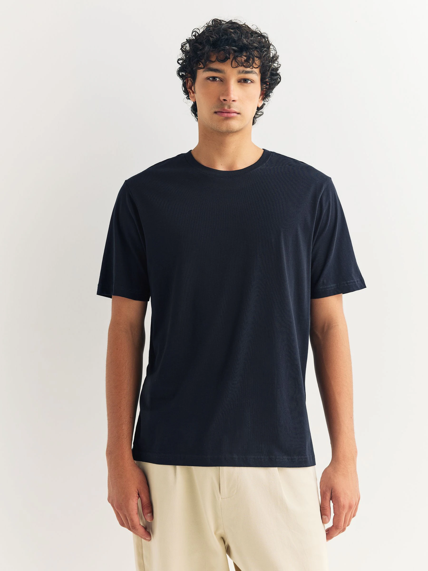 Blauw - Normale Pasvorm - Essential katoenen T-shirts verpakking van 6