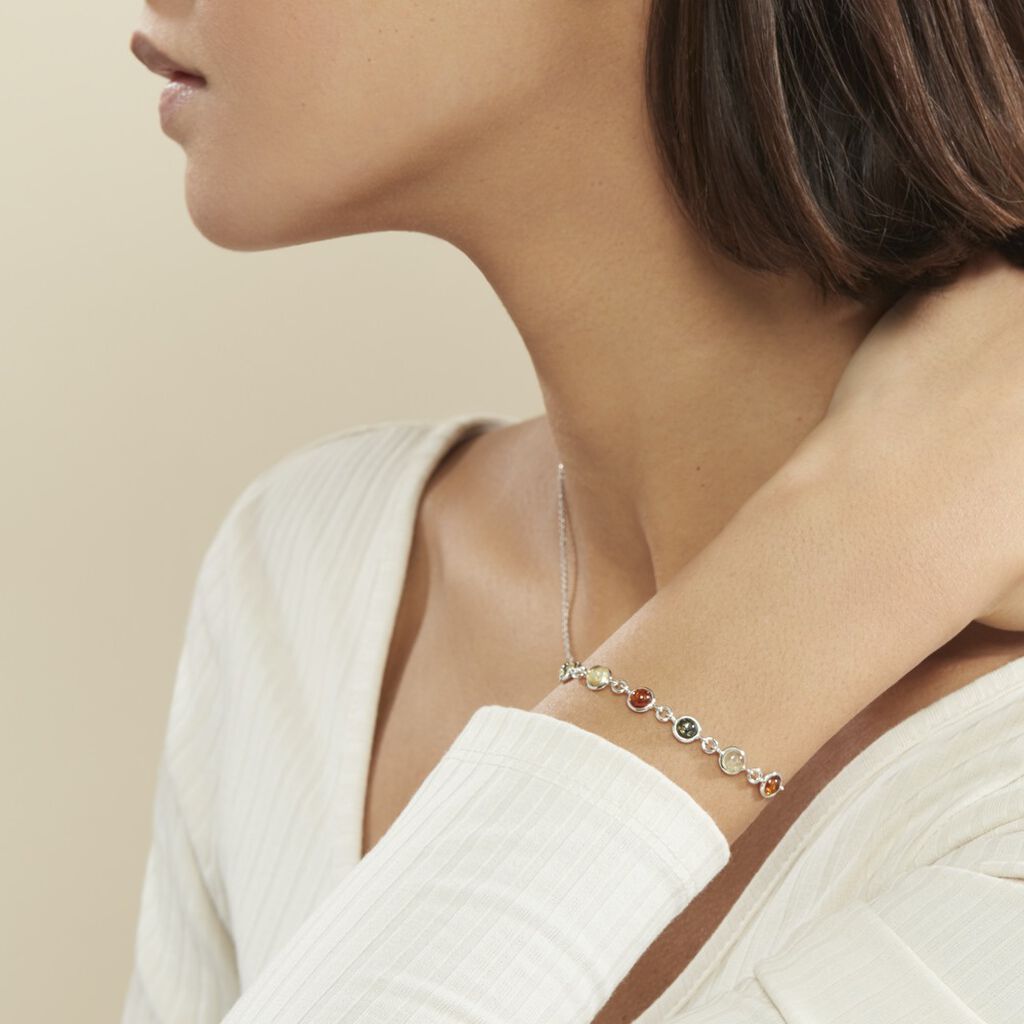 Bracelet Argent Blanc Rosalie Ambres