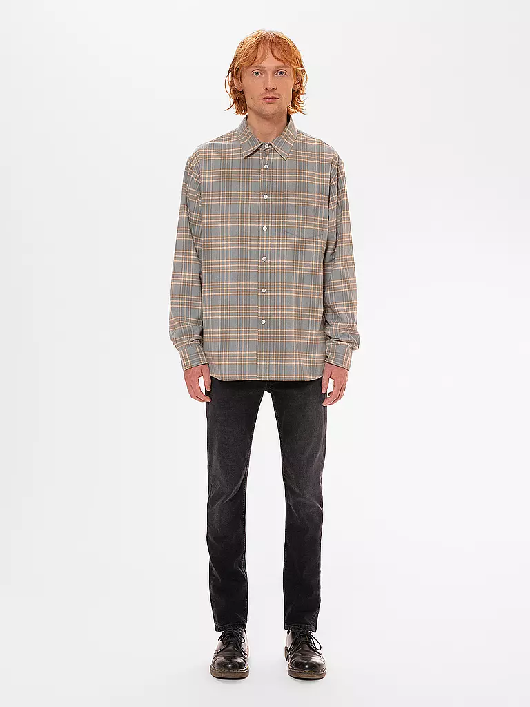 NUDIE JEANS Flanellhemd FILIP PRARIE hellblau