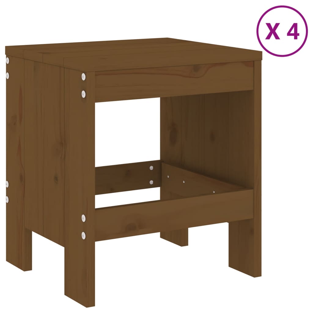 Ensemble à dîner de jardin 5 pcs marron miel bois pin massif