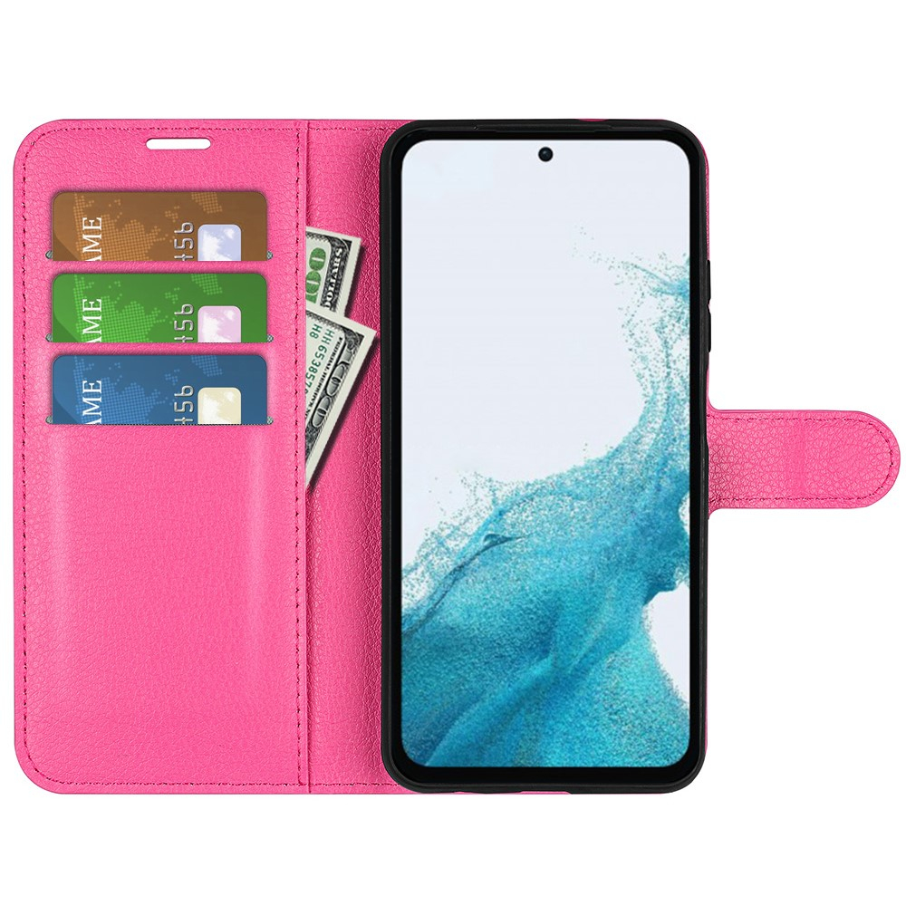Samsung Galaxy A54 5G Leder Tasche Flip Cover Litchi Look - Pink