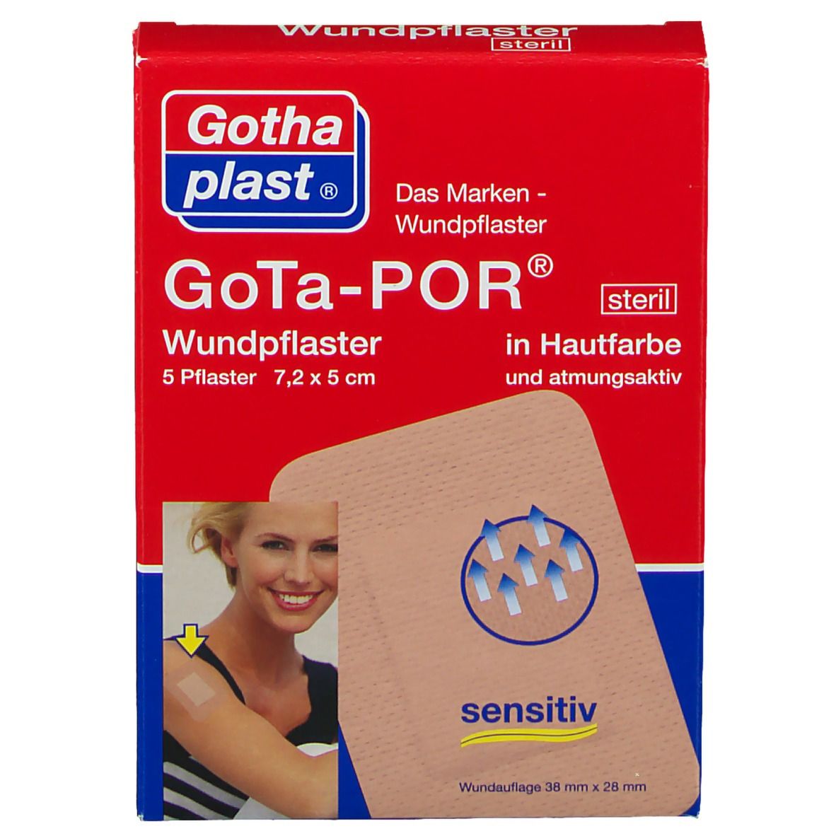 GOTA-POR® Wundpflaster 5 x 7,2 cm steril hautfarben