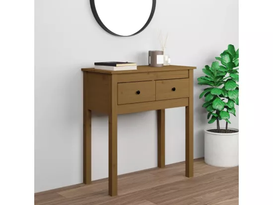 Table console Marron miel 70x35x75 cm Bois massif de pin