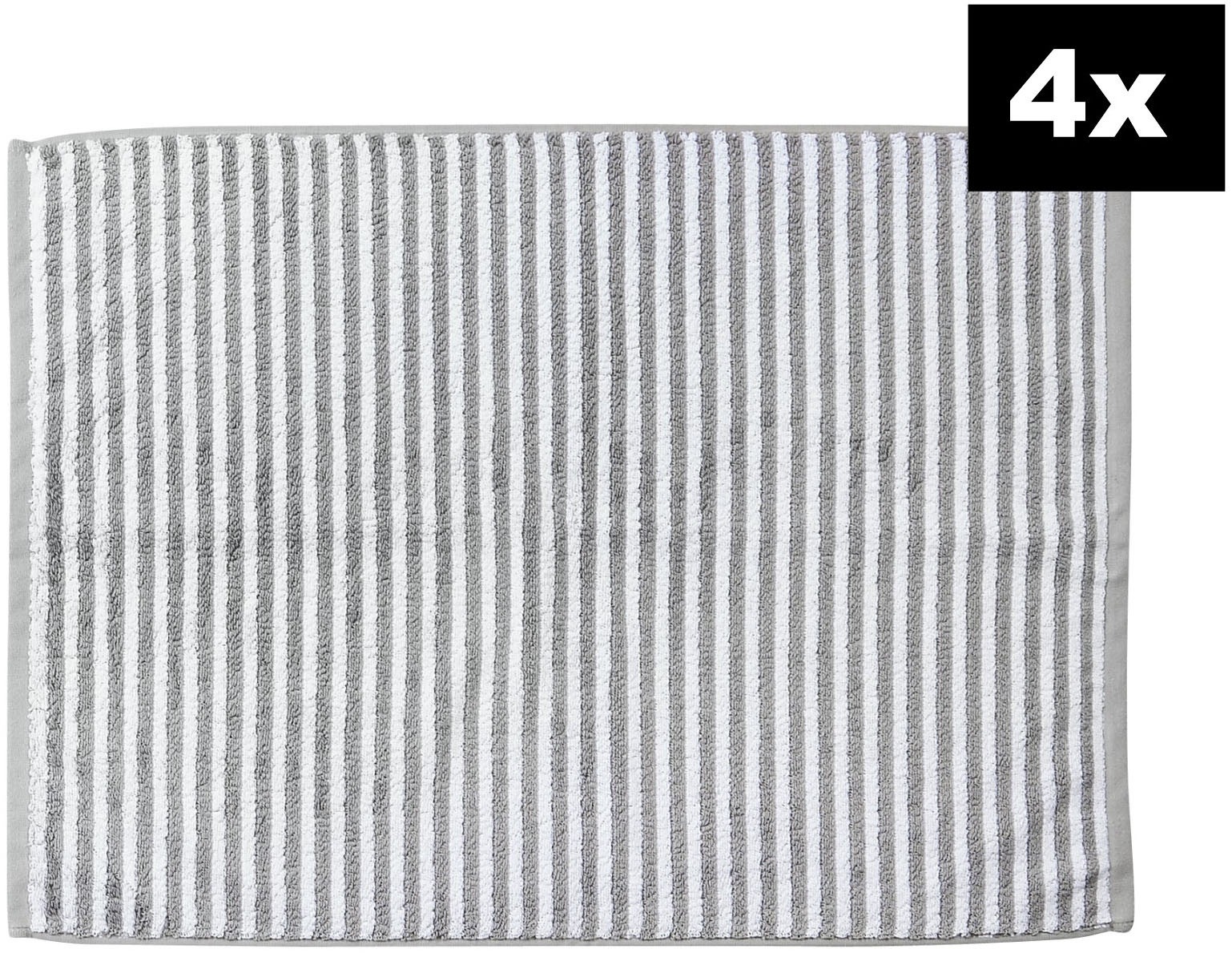 done.® Badematte »DAILY SHAPES Stripes 4er-Set« Höhe 5 mm fussbodenheizungsgeeignet Badvorleger aus 100% Baumwolle, Jacquardgewebt
