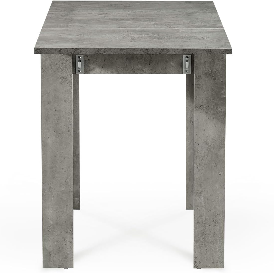 B&D home® LIVIUS Esstisch, ausziehbar 80–120 x 60 cm – moderner Küchentisch in Beton Optik, platzsparend mit integrierter Aufbewahrung für Einlegeplatten, Holztisch für Küche & Esszimmer