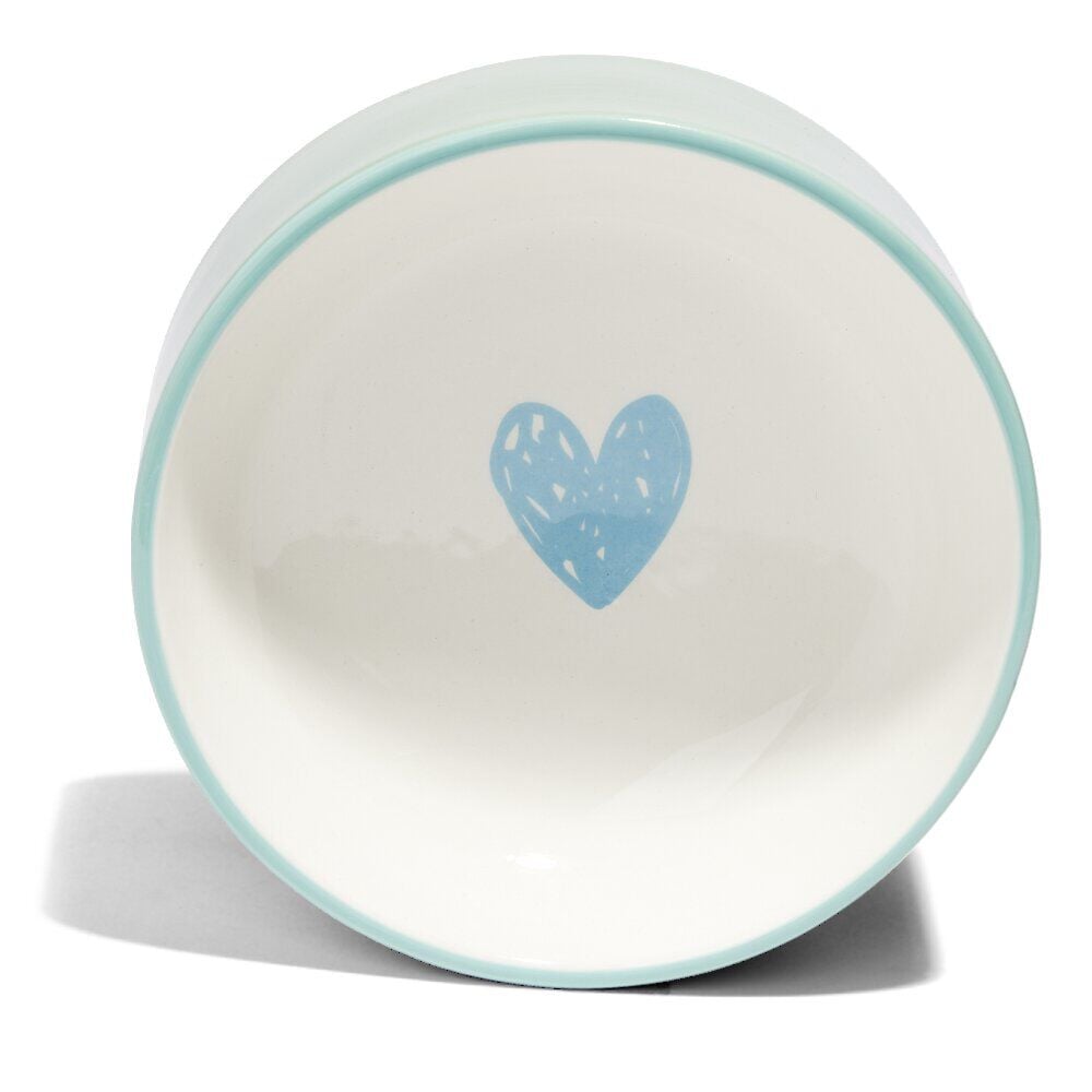 Gamelle ronde pour chat céramique vert et brun - Ø15,5xH.6cm