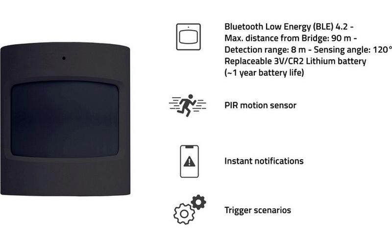 Bewegungsmelder Bluetooth PIR Motion Sensor, SchwarzMit Nachtmodus