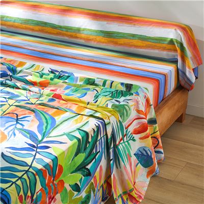 Linge de lit fleurs des tropiques