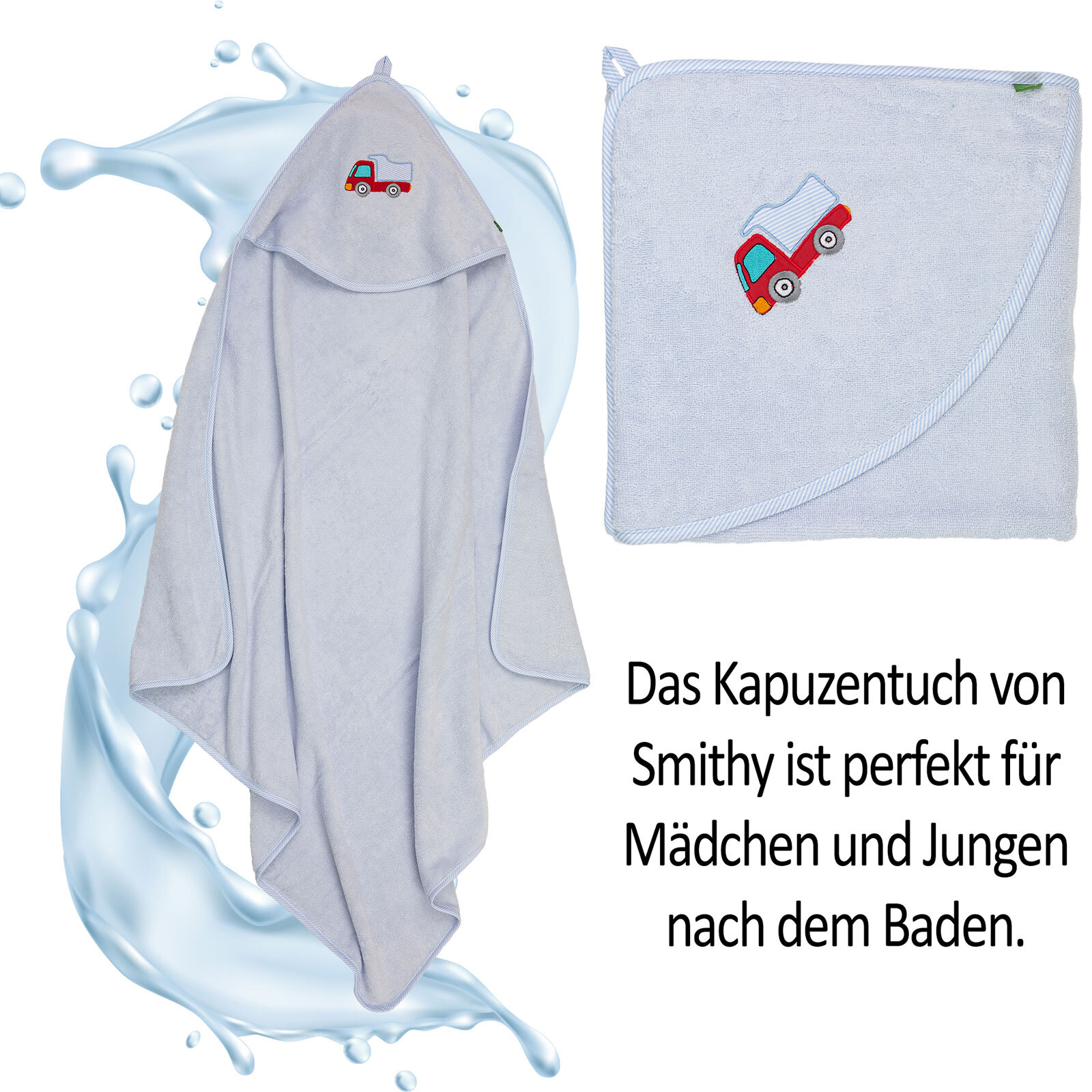 Smithy Kapuzenhandtuch LASTER 100 x 100 cm blau