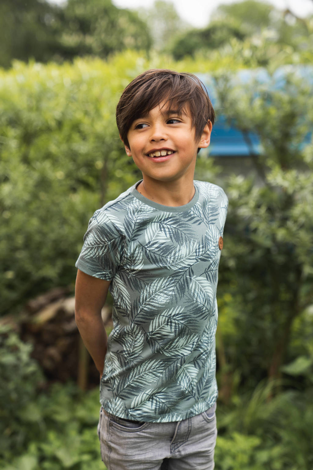 Koko Noko T-shirt met all over print groen/lichtgroen