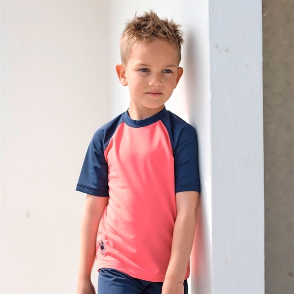 Køb Petit Crabe Nectarine/Blue Raglan UV Badebluse