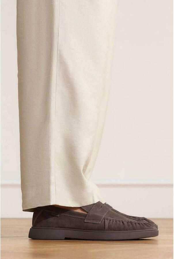 Manfield Heren Bruine suède loafers
