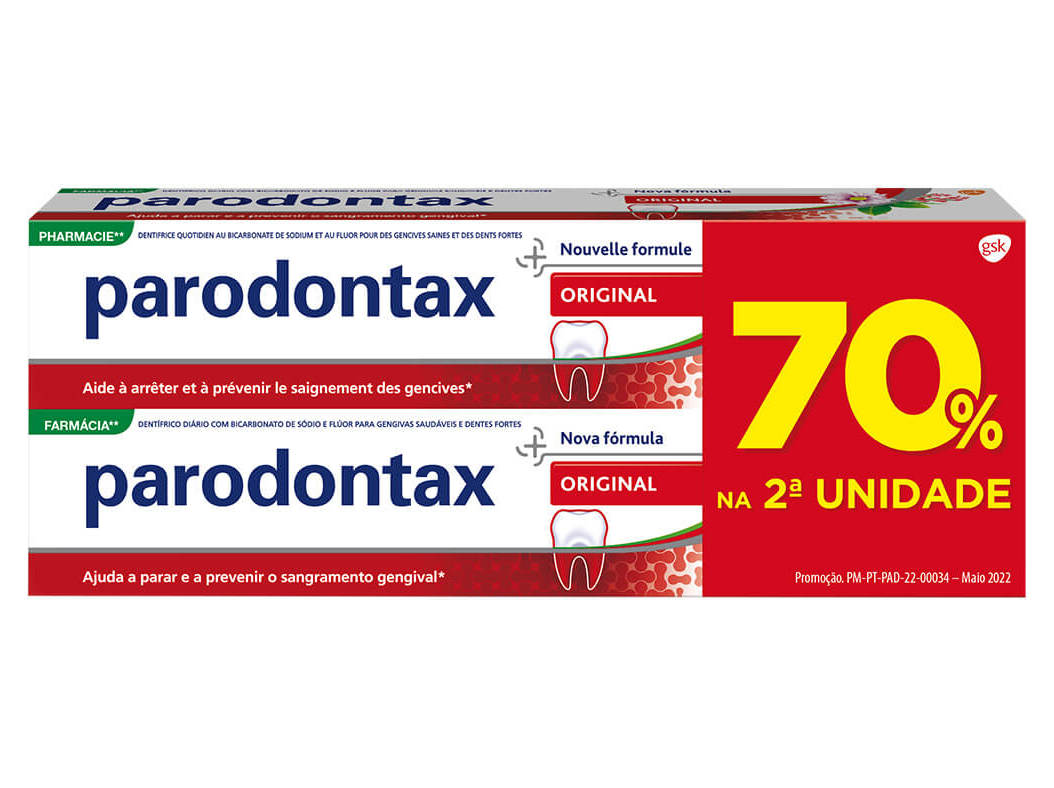 PASTA DENTIFRICA PARODONTAX ORIGI 2X75ML -70% NA 2ªUN DM