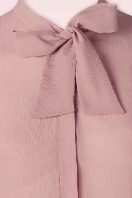 Banned Retro Pussybow please blouse in roze
