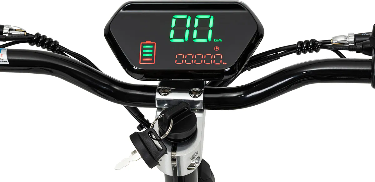 eFlux Street 20 E-Scooter mit Straßenzulassung, 20 km/h, 500 Watt, Elektroroller mit Sitz, klappbar (Schwarz)