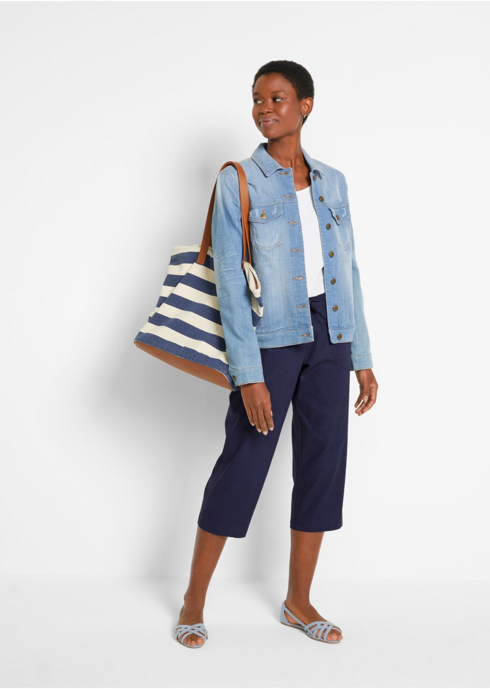 Pantalon en lin 3/4
