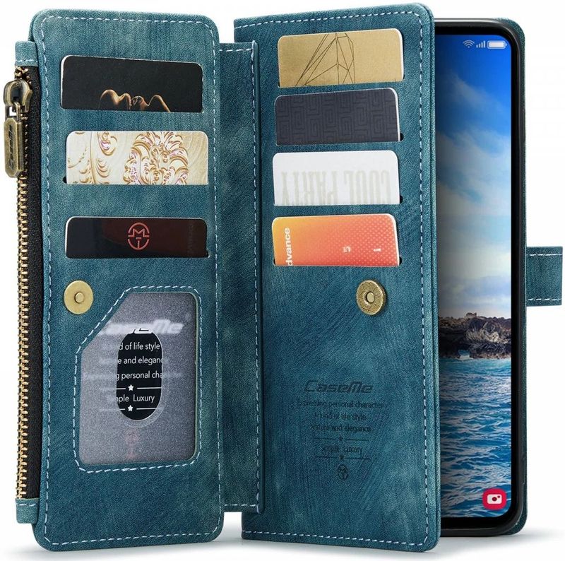 CaseMe - C30 - Hoesje - Samsung Galaxy S24 Plus - Blauw - Pasjeshouder Book Case