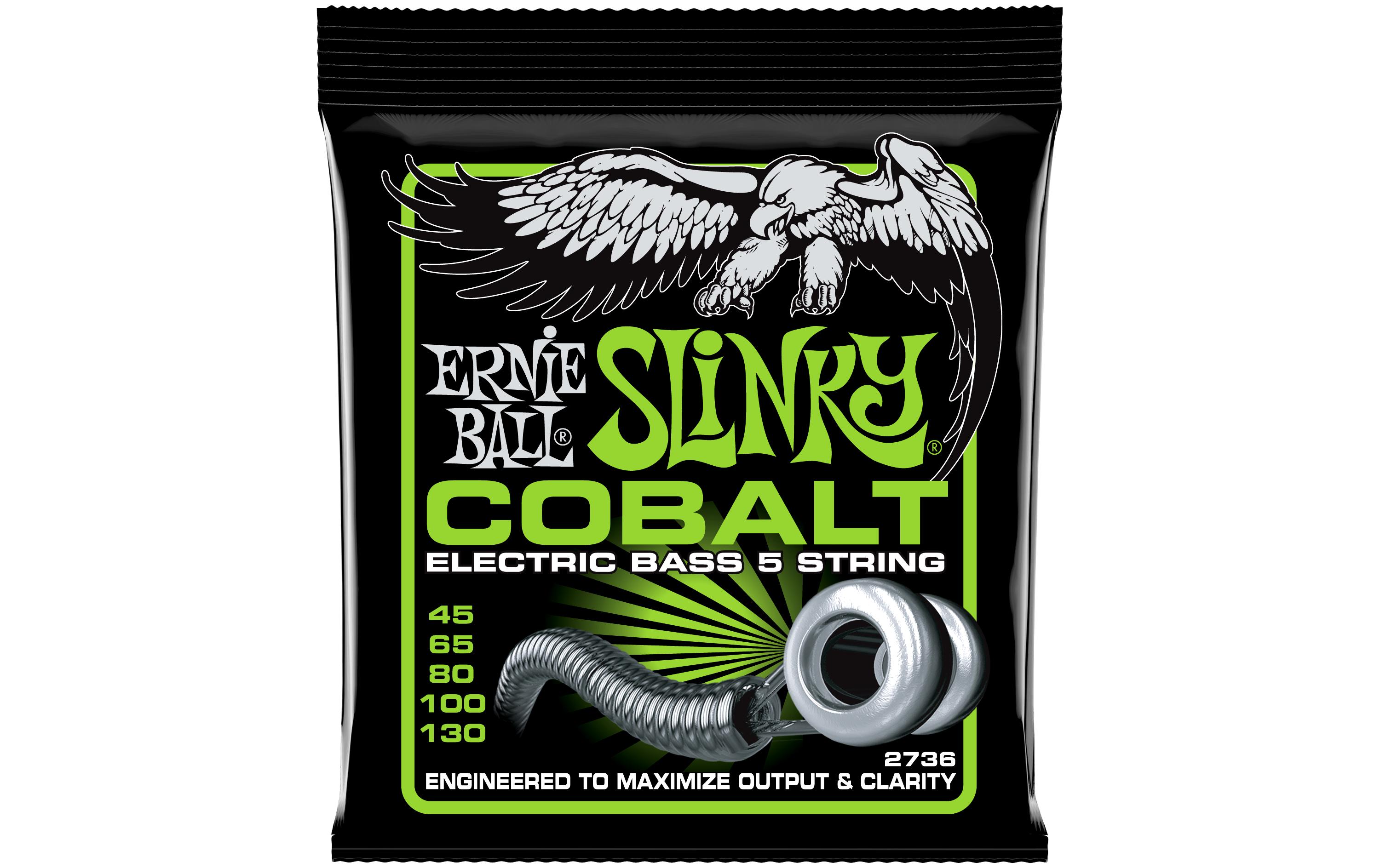 Basssaiten 2736 Slinky Cobalt – Regular 45-130Saitensatz für für 5-Saiter E-Bass