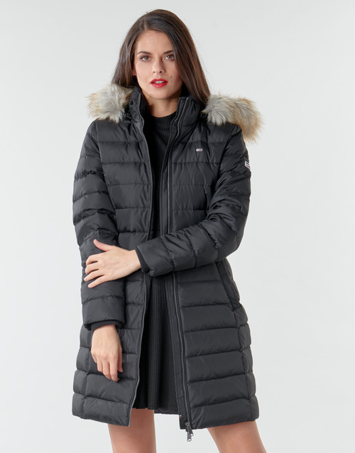 Tommy Jeans - TJW ESSENTIAL HOODED DOWN COAT - Noir