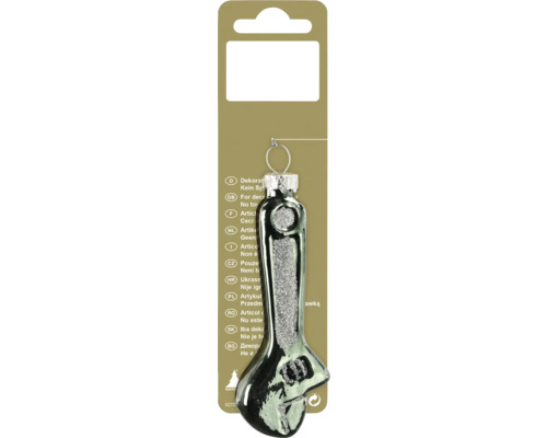 Kerstdecoratie hangende sleutel glas zilver