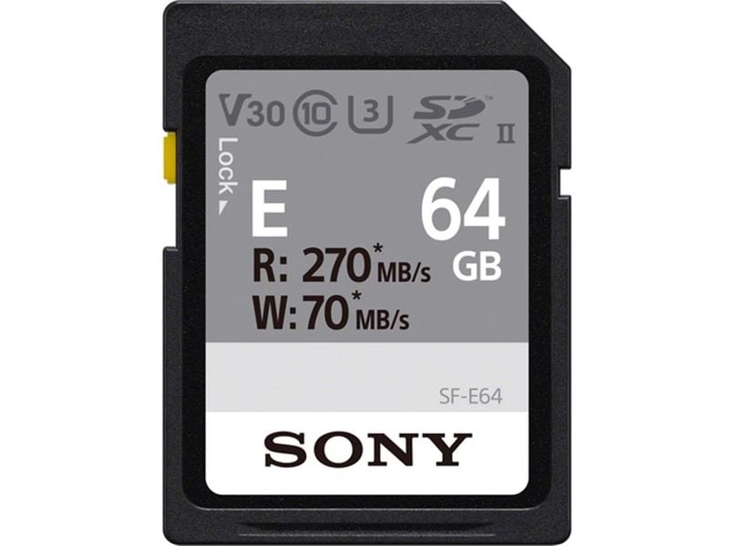 Sony SDXC-Karte UHSII SF-E64A 64 GB Speicherkarte zur Aufnahme von hochauflösendem Foto- und Videomaterial
