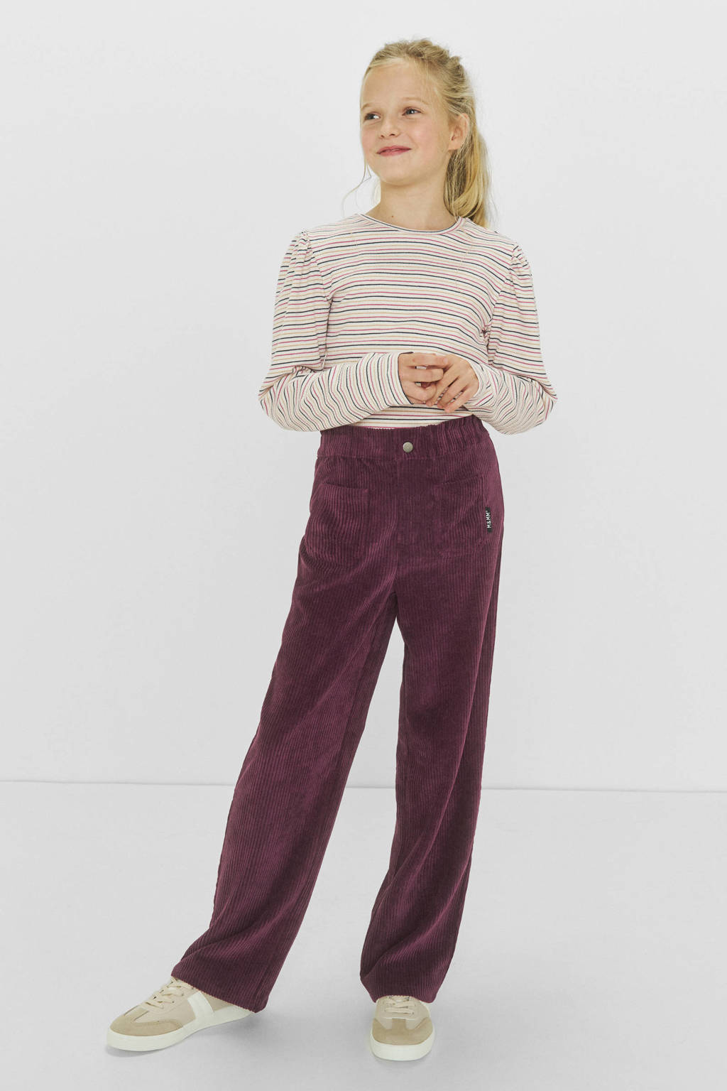 Me & My Monkey wide leg corduroy broek Raven rood