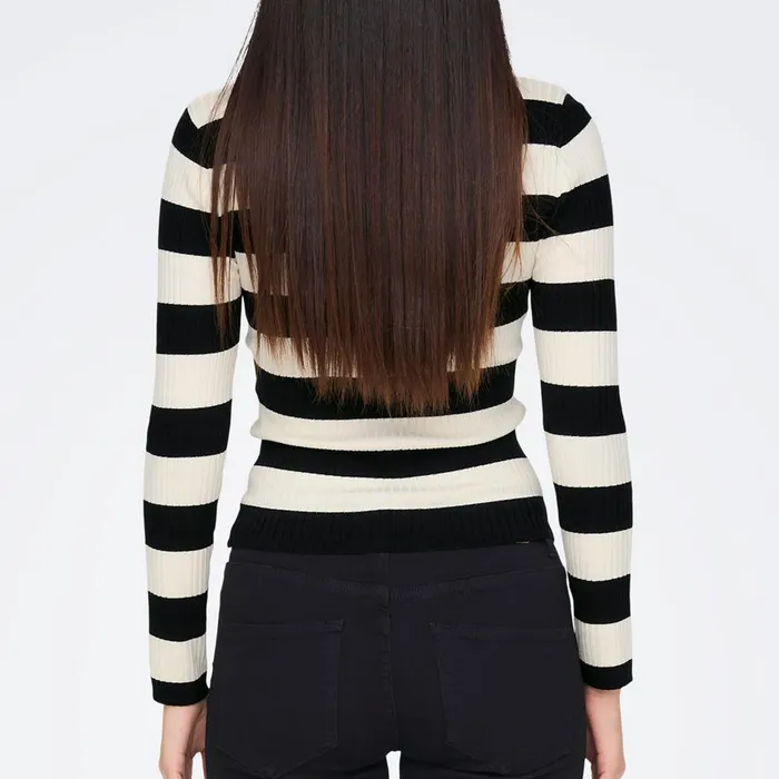 JDY Plum Stripe Knit Sweater Dames