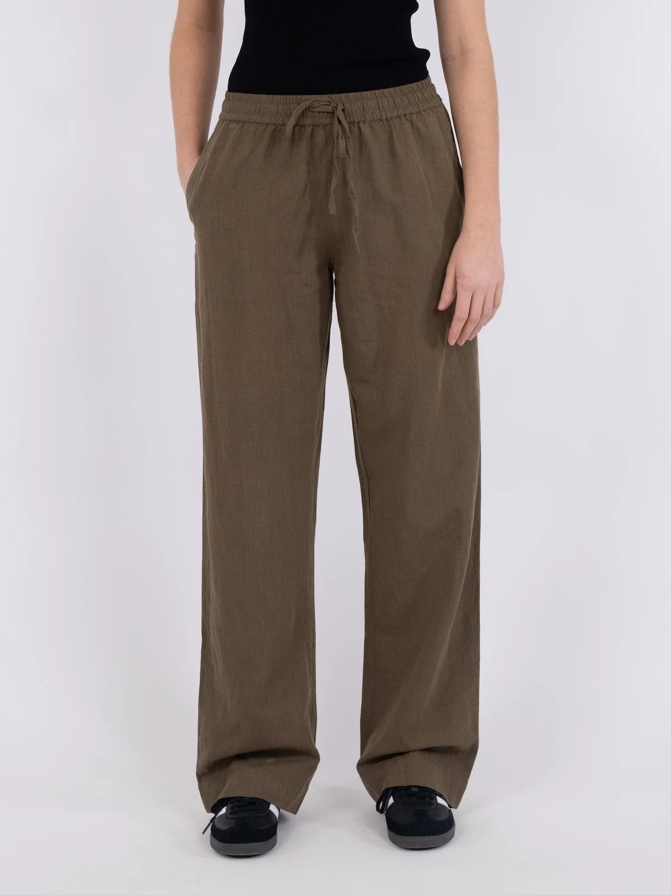 Neo Noir Sonar Linen Pants army