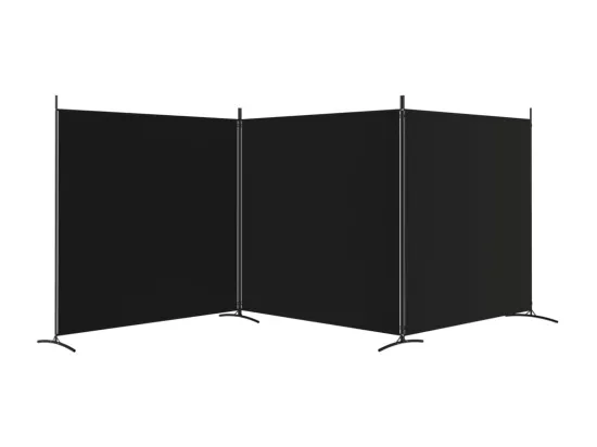 Cloison de séparation 3 panneaux Noir 525x180 cm Tissu