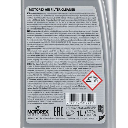 Nettoyant Motorex AIR FILTER CLEANER BIODEGRADABLE 1L Universel