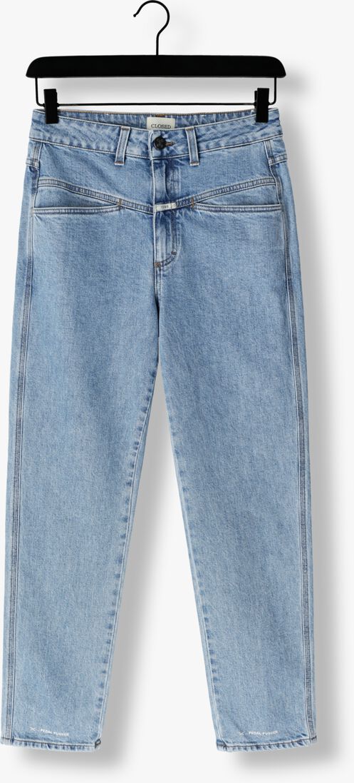 blauwe closed mom jeans pedal pusher