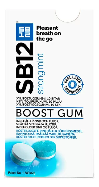 SB12 Boost tyggegummi (strong mint) - 10 stk.