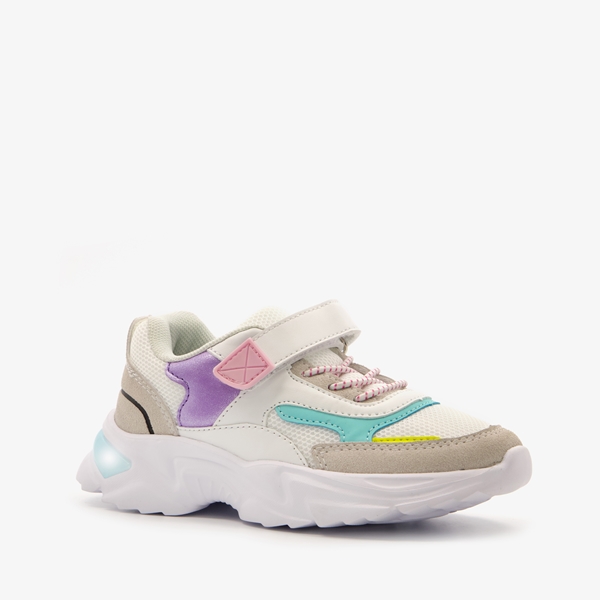 Blue Box meisjes dad sneakers beige met lichtjes
